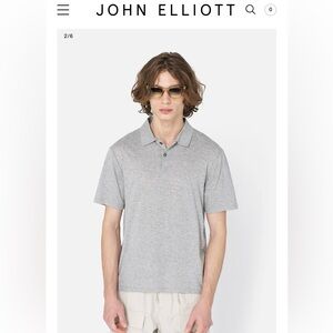 John Elliott Light Gray Polo Shirt